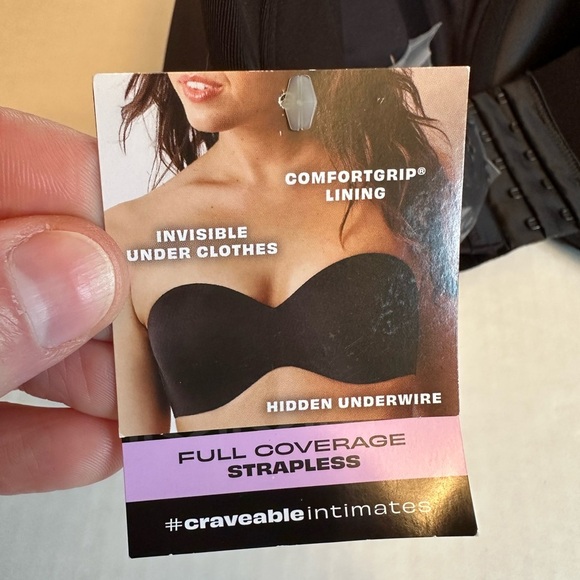 NWT Maidenform SN0004 Black Full Coverage Strapless Bra Size 38 DDD - Picture 5 of 11